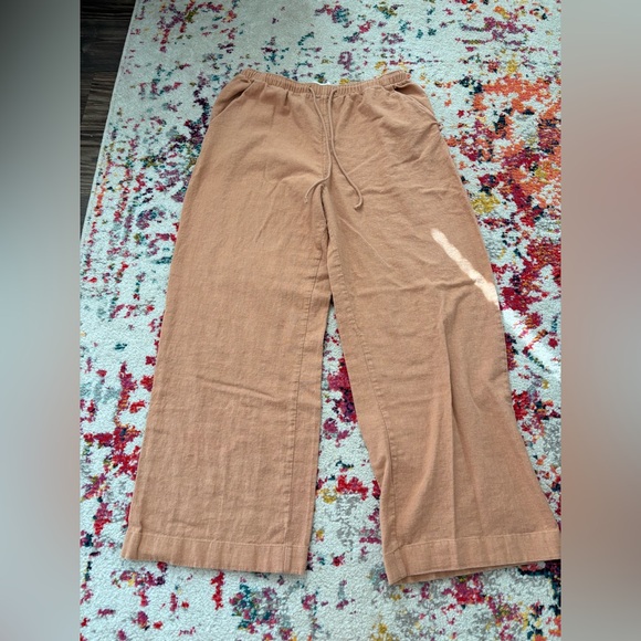 Abercrombie & Fitch Pants - Abercrombie & Fitch Dusty Peach Drawstring Waist Linen Pants